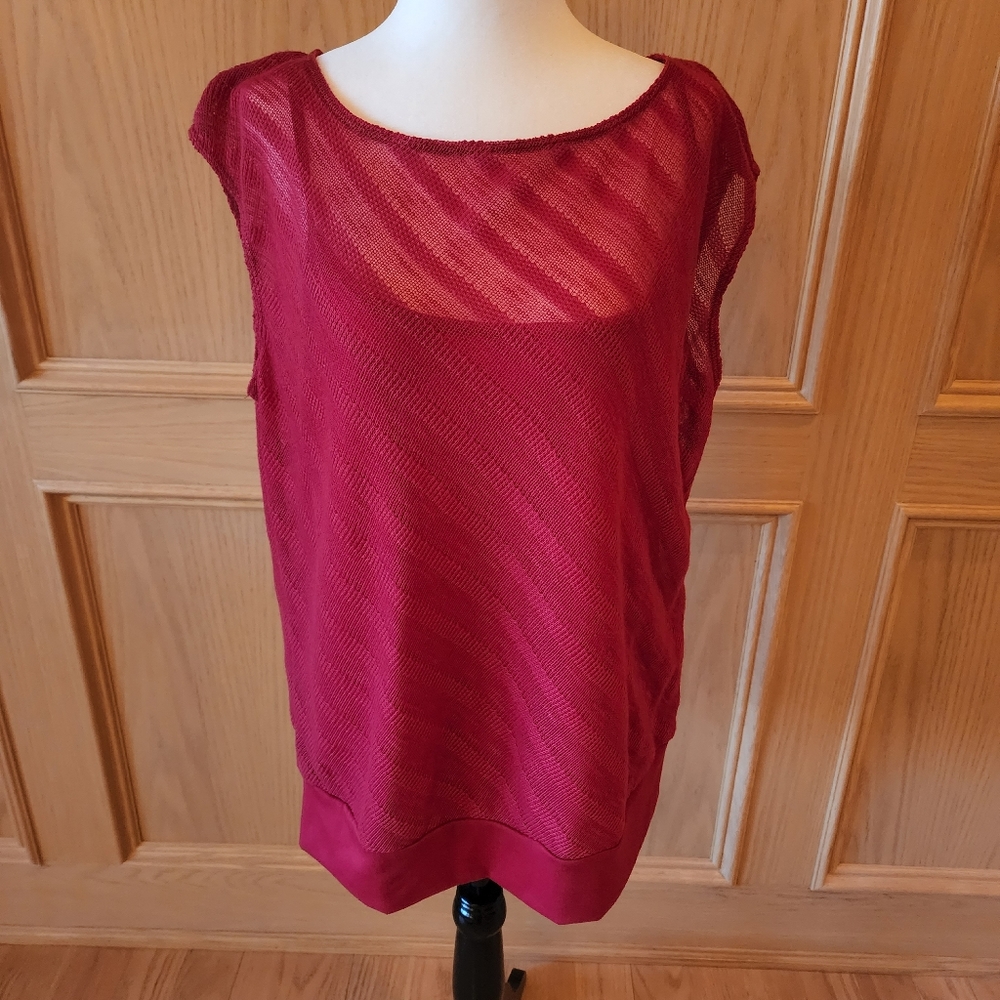 Tank with Knit Overlay